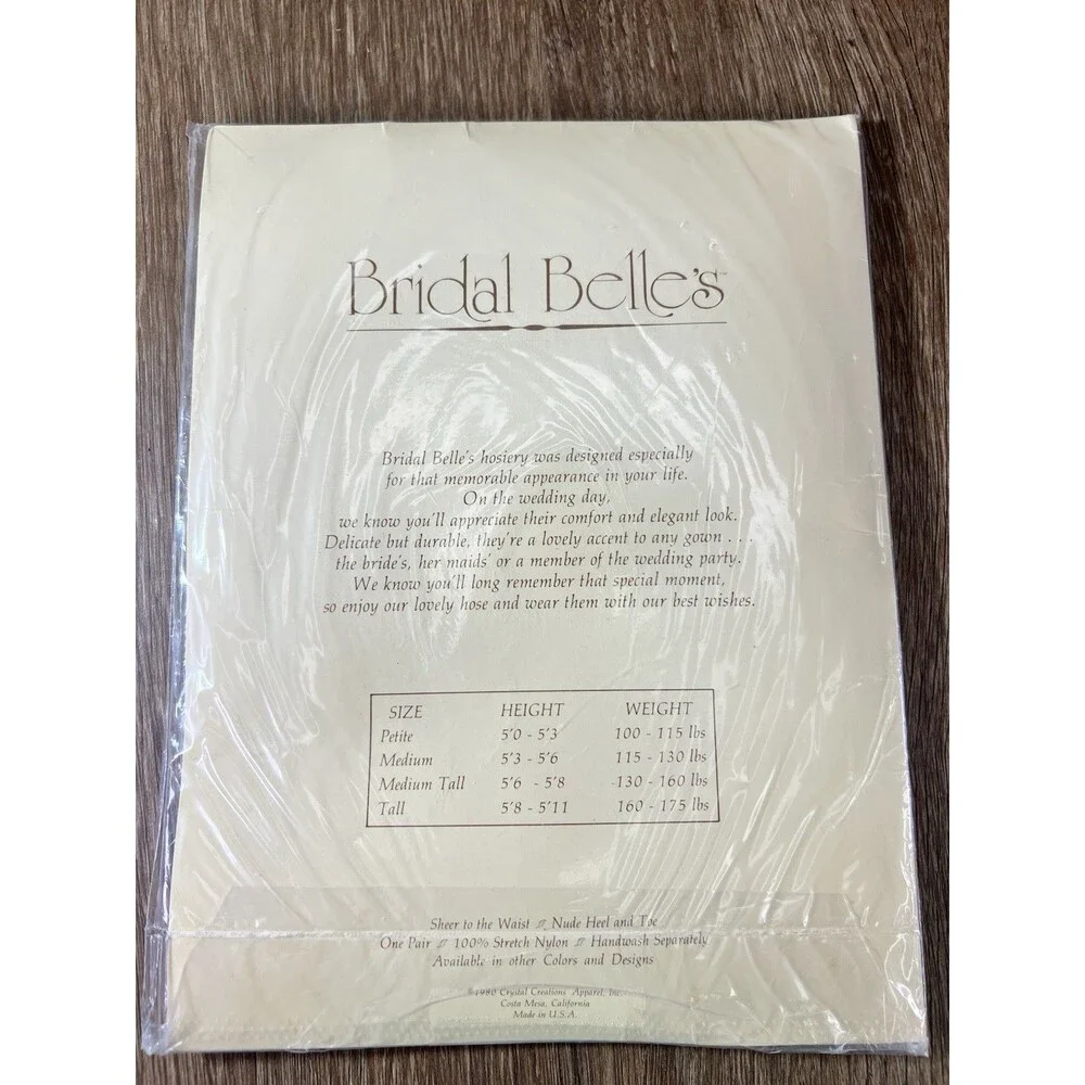 Vintage Bridal Belles For Legs Pantyhose Ivory Petite Tulips Tall Fits NIP